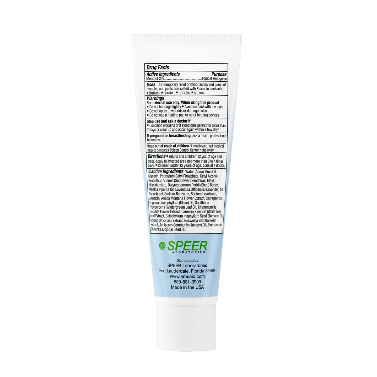 Tube topische analgetische Creme speerlabs