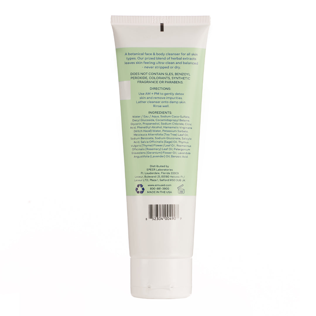 Botanical Face and Body Cleanser Tube Rückansicht