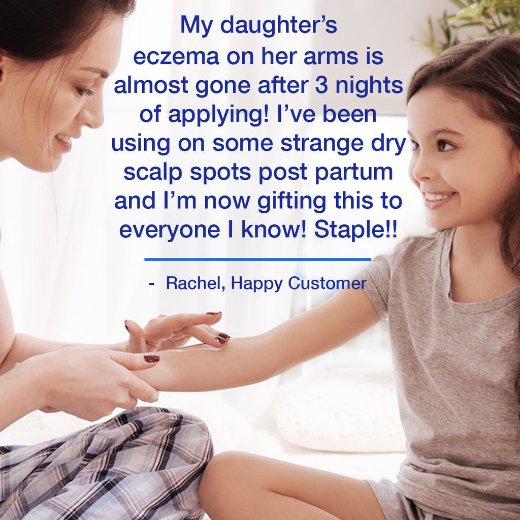 zufriedener Kunde mit der Ekzemerleichterungscreme zufriedener Kunde mit der Ekzemerleichterungscreme