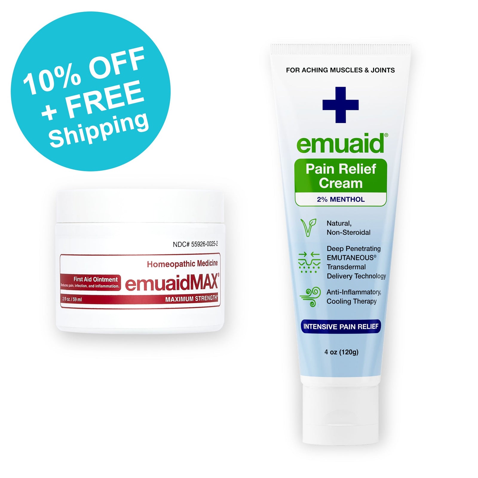 emuaid Schmerzsalbe und emuaidmax mit 10 Prozent Rabatt und kostenlosem Versand