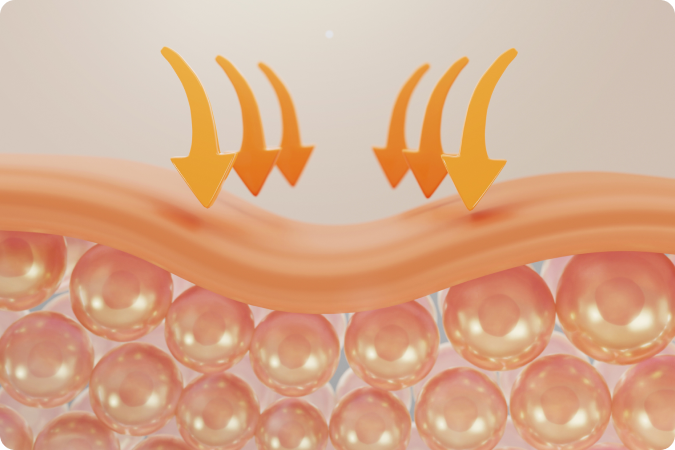 Dringt tief in die Haut ein