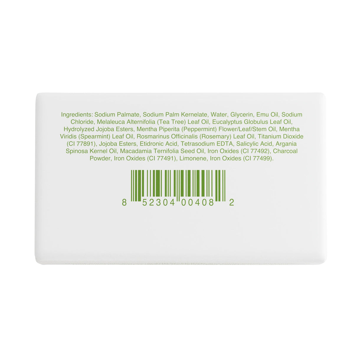 Barcode auf der Seifenverpackung mit Zutatenliste