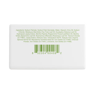 Barcode auf der Seifenverpackung mit Zutatenliste