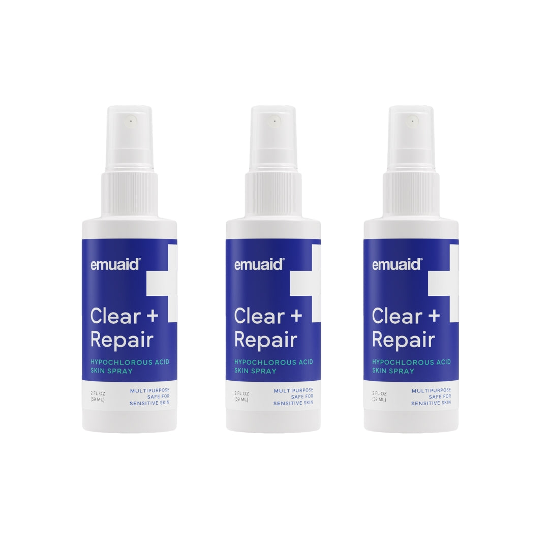 emuaid clear and repair hypochlorige Säure Hautsprayflaschen