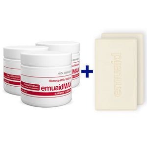 EMUAIDMAX Salbe 3x2oz und 2 EMUAID Therapeutic Moisture Bar Seife